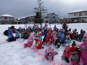 これから雪上運動会だよ これから雪上運動会だよ