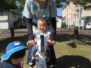 しまうまに乗ってるよ!!